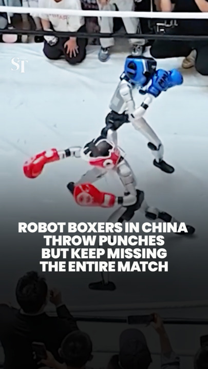 Fight night fail: Robot boxers in China throw punches that land on thin air 