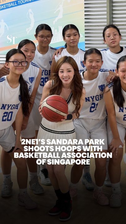 2NE1’s Sandara Park shoots hoops with Basketball Association of Singapore