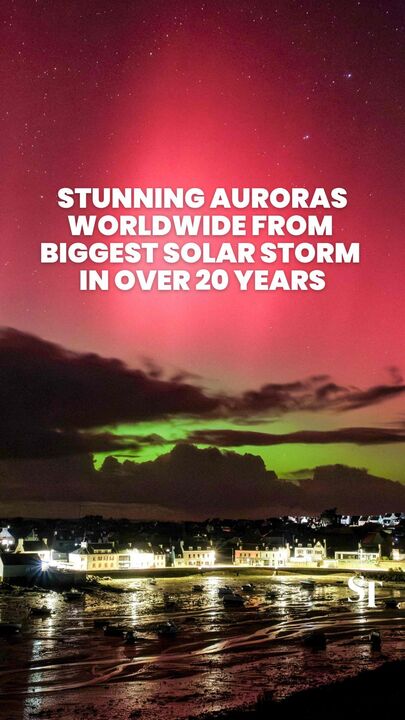 Stunning auroras worldwide from biggest solar storm in over 20 years