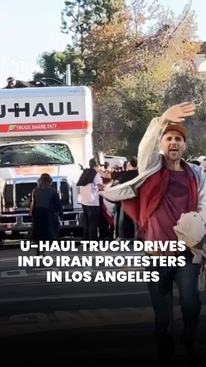 U-Haul truck drives into Iran protesters in Los Angeles