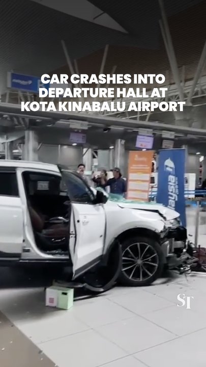 Woman injured after car crashes into departure hall at Kota Kinabalu airport