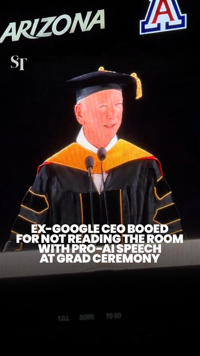 Former Google CEO Eric Schmidt booed for speaking about AI at university graduation