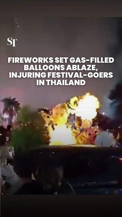 Fireworks set balloons on fire, injuring spectators at Thailand festival