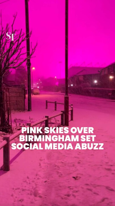 Pink skies over Birmingham set social media abuzz
