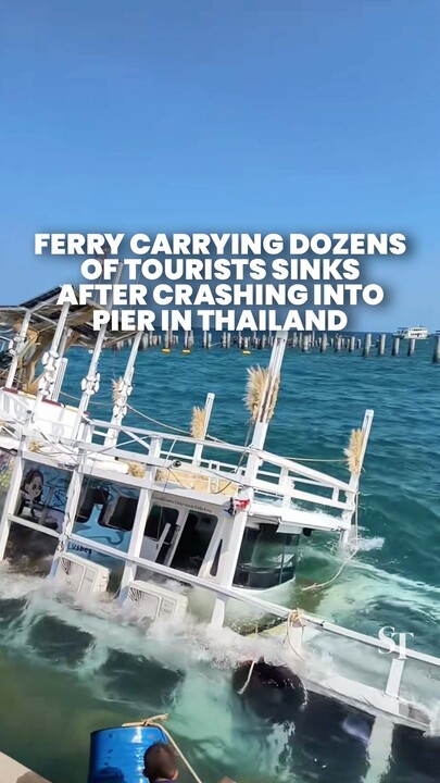 Ferry travelling from Pattaya, Thailand sinks after crashing into pier