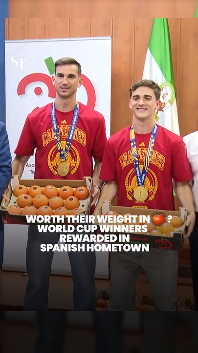 Spanish World Cup winners Fabian Ruiz, Gavi rewarded with their weight in tomatoes