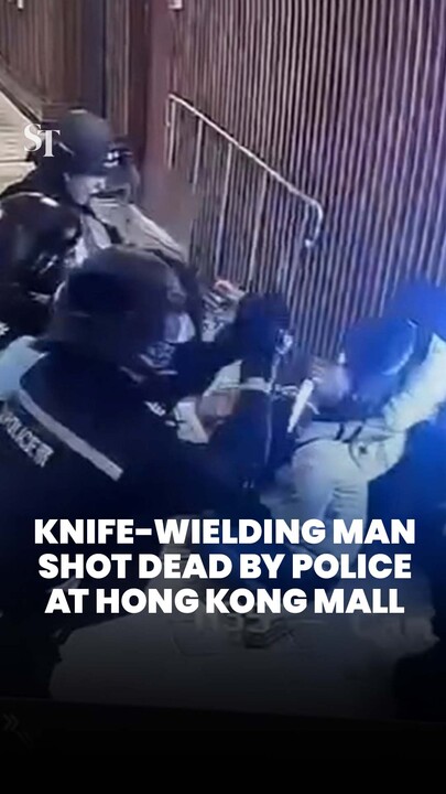Knife-wielding man shot dead by police at Hong Kong mall