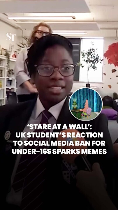 ‘Stare at a wall’: UK student’s reaction to social media ban for under-16s sparks memes