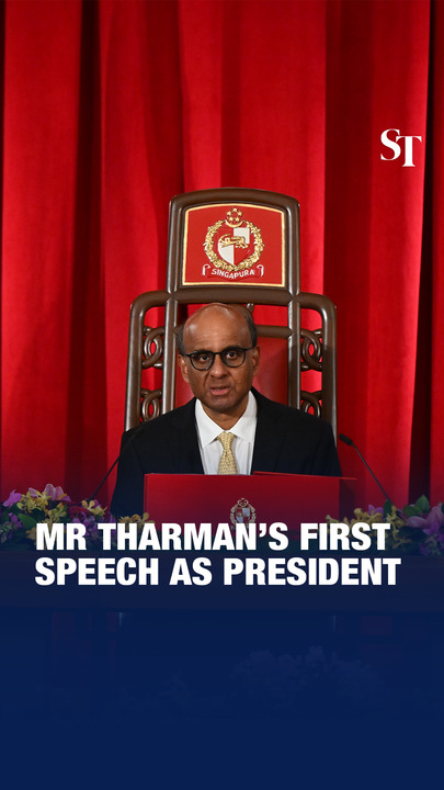 Mr Tharman Shanmugaratnam’s First Speech As Singapore President Video ...