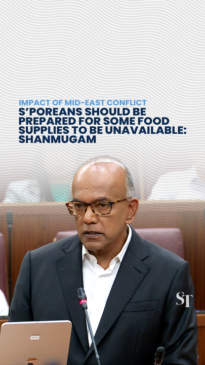 Singaporeans to be prepared for some food supplies to become unavailable: Shanmugam