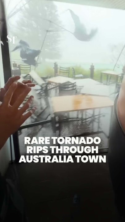 Rare tornado rips through Australia town