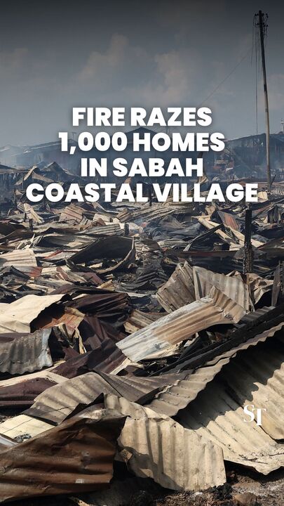 Massive fire in Sabah coastal village razes 1,000 homes, displaces 9,000 residents