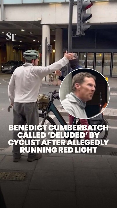 Benedict Cumberbatch called ‘deluded’ by cyclist after allegedly running red light