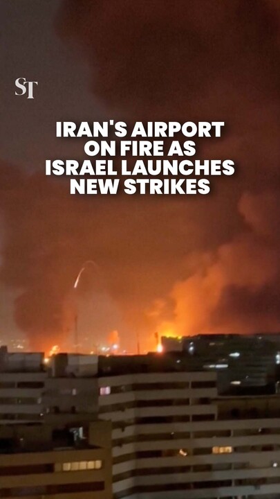 Tehran’s Mehrabad Airport in flames as Israel launches wave of new strikes on Iran
