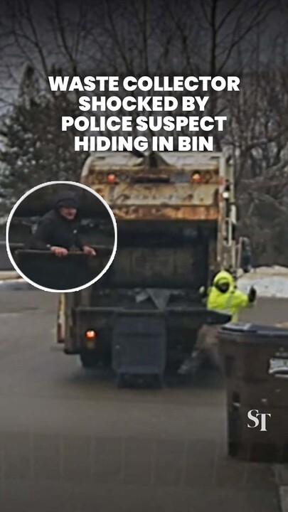 Jump scare! Waste collector shocked by ‘Oscar the Grouch’ suspect hiding in rubbish bin