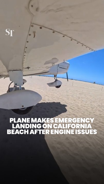 Plane makes emergency landing on California beach