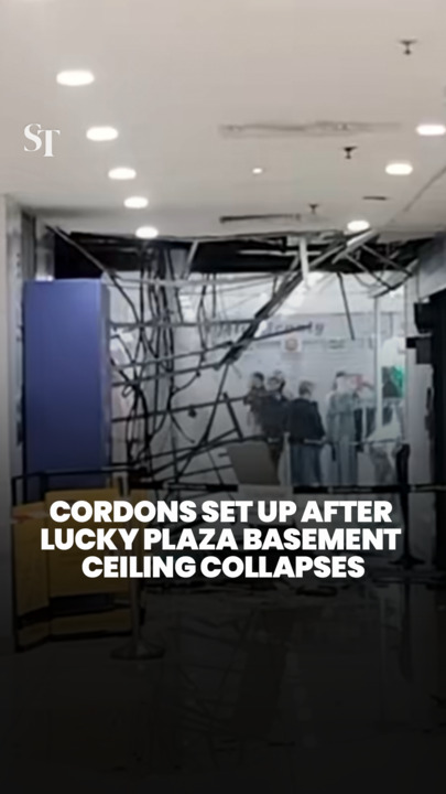 Lucky Plaza’s basement ceiling collapses