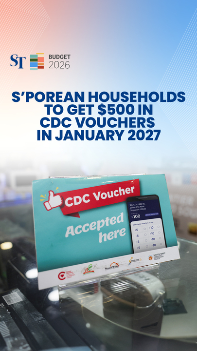 $500 CDC vouchers for all Singaporean households in January 2027 | Budget 2026