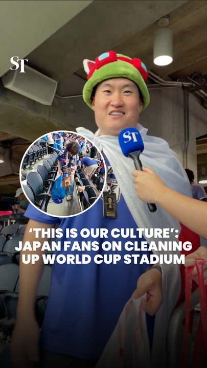 ‘This is our culture’: Japan fans on cleaning up after themselves at World Cup stadium
