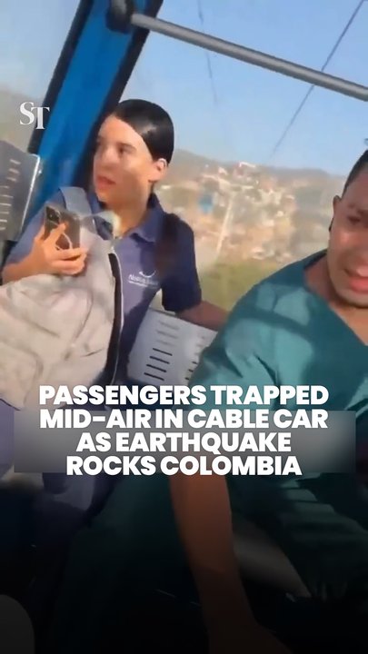 Passengers trapped in cable car above ground as earthquake hits Colombia