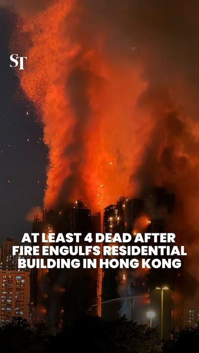At least 4 dead after fire engulfs residential building in Hong Kong