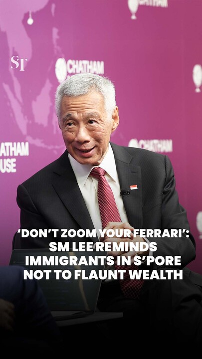 ‘Don’t zoom your Ferrari’: SM Lee reminds immigrants in S’pore not to flaunt wealth