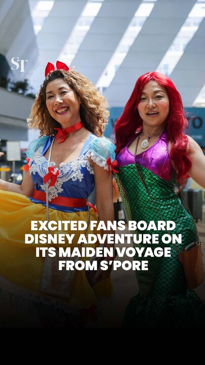 Excited fans board Disney Adventure on its maiden voyage from S’pore