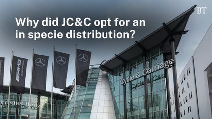 Why did JC&C opt for an in specie distribution?