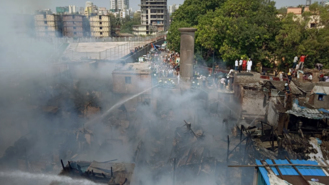 Over 60 houses gutted as massive fire breaks out in Bandra slum in Mumbai
