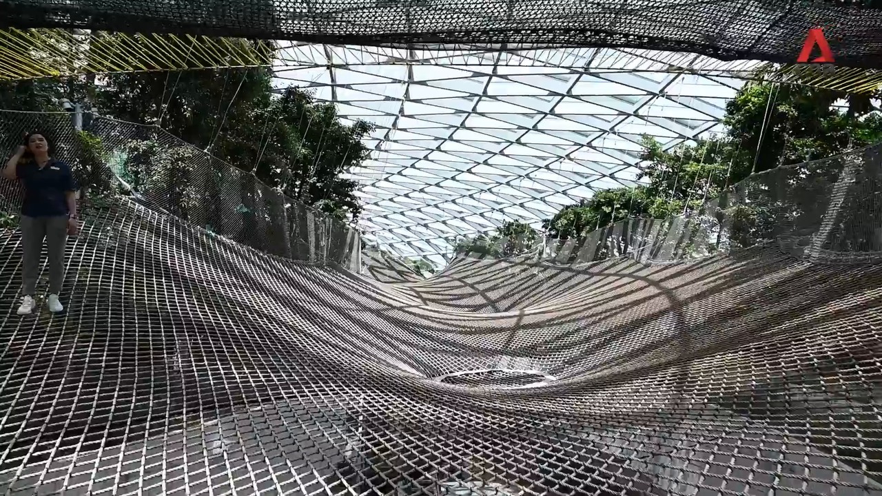 Jewel Changi Airport's Canopy Park, Sky Nets, slides and mazes First