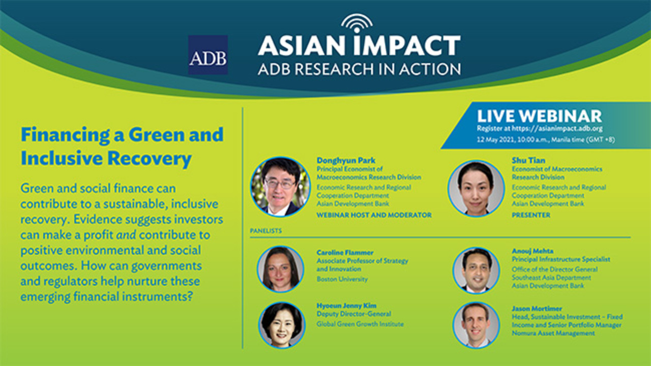 Financing a Green and Inclusive Recovery | Asian Development Bank